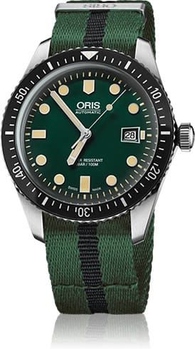 Buy Fashion ORIS DIVERS SIXTY FIVE GREEN DIAL NATO STRAP watch 01-733-7720-4057-07-5-21-25FC